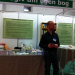 In front of the stand
